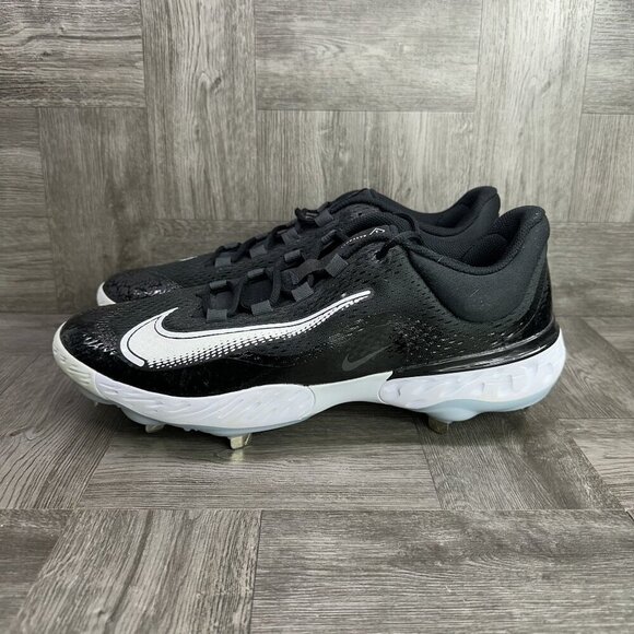Nike Alpha Huarache Elite 4 Men's size 15 Black and White Metal Baseball Cleats - Picture 2 of 8